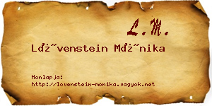 Lövenstein Mónika névjegykártya